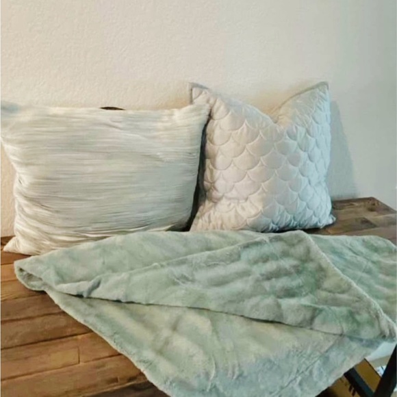 Donna Karan Barbara Barry Silk Down Feather Throw Pillows Fur